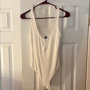 Wild Fable Ivory Button-Front Bodysuit